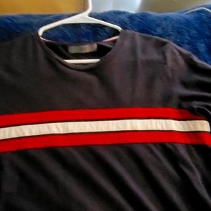 Bally Short Sleeve Size 36 Logo Striped Shirt